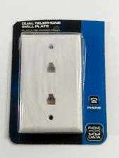 CE Tech Dual Telephone Data Wall Plate White 000-188-295 picture