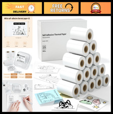 Mini Thermal Sticker Paper 57x29mm for Instant Cameras & Pocket Printers - 15 Ro picture