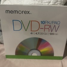 Memorex 05512 DVD Rewritable Media - DVD-RW - 4x - 4.70 GB - 10 Pack Slim Jewel picture