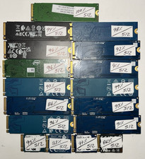 LOT OF 17 Mixed Major Brand 512GB NVMe PCIe Gen3 x4 M.2 2280 & 2230 Drive SSD picture