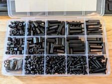 580 PCS M3 Black Nylon Standoff Kit with Spacers, Screws, and Nuts - Motherboard picture