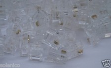 100 Durable 2 Pin RJ11 RJ-11 6P2C Modular Plug Telephone Phone Connector CLEAR picture