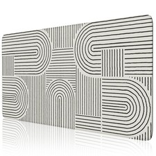 White Desk Matt for Desktop, Cute Desk Pad Mat, Large Mouse Pad, Anti-Slip Bi... picture