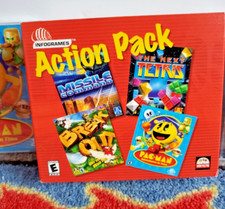 Action Pack Computer Games Pac-Mam Break Out Tetris CD Rom Sealed Infogames picture