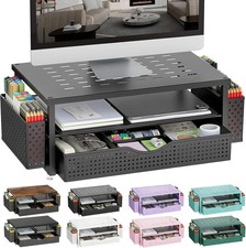 Desk Organizers and Accessories, Monitor Stand with Drawer and 2 Pen Holder, Des picture