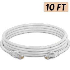 10 x Cat 6 Patch Cord White Cat6 Cable Ethernet RJ45 Connectors Internet Wire picture