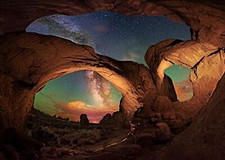 Landscape nature milky way starry night desert rocks Custom Gaming Mat Desk picture