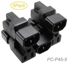 5-Pack IEC 320 C14 Male to Nema 5-15R Female Power Adapters, PC-P45-5 picture
