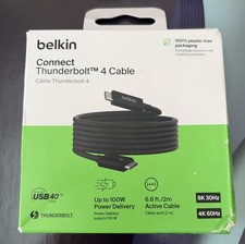 Belkin INZ002BT2MBK Thunderbolt 4 100W 40 GB/s 8K Cable 6.6' picture