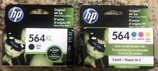 Set 4 GENUINE FACTORY SEALED HP 564XL Blk and 564 Clr INKJET CARTRIDGES 2020-21 picture