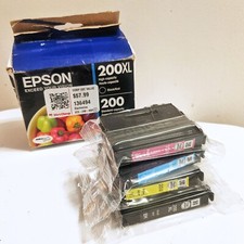 Epson 200xl & 200 Black & Color T200XL-BCS High Capacity 4 Pack Exp. 11/2021 NEW picture