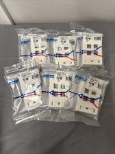 6- NEW 4 PORT AMP NETCONNECT FACEPLATE LOW PROFILE, WHITE PART NO 558088-3 picture