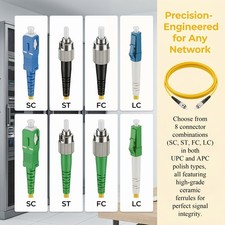 APC/FC to UPC/ FC Simplex Single Mode Fiber Optic Patch Cable 2PCS 20M picture