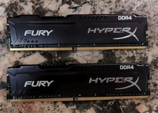 Used Memory Tested Kingston FURY HYPERX Working DDR4 32GB (2x16) Kit 2666MHz. picture