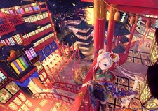Landscape architecture anime girls japanese Custom Gaming Mat Desk picture
