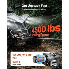 4500 lbs Electric Winch, 12V DC ATV/UTV Winch with ?¦0.24 in x 39.4 ft St picture
