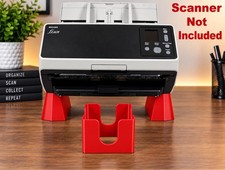 TCG Card Scanner Riser & Catch Bin for Ricoh fi-8170 - Black 3D Printed Stand picture