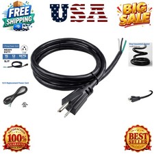 3ft 12 Gauge 3 Prong Power Supply Cord, 110V 115V 120V Pigtail Cable, Heavy D... picture