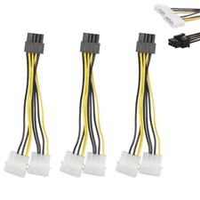 3-Pack 8 pin PCIe to Dual Molex Female to Male Cable Compatible with EVGA GeF... picture