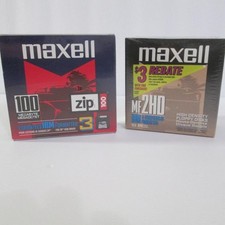Maxell Zip & Floppy Disk Lot 10 MF2HD Floppy 3 Zip IBM Disks New Old Stock picture