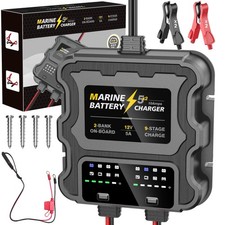 Smart 2 Bank Marine Battery Charger 10A 12V Waterproof for AGM Lithium picture