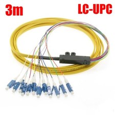 3m Meter 12 Fiber LC UPC Flat Fiber Optic Single-Mode 9/125 Cable Ribbon Pigtail picture