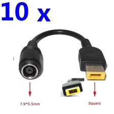 10x Round 7.9*5.5mm Jack to Square Plug Adapter for IBM Lenovo Laptop Notebook picture