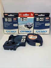 Lot Of 5 Genuine OEM Dymo D1 Label Cassettes Blk/Wht picture