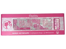 Barbie Pink Computer Keyboard Wired Ergonomic USB NIB picture