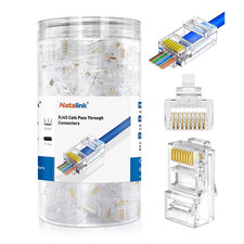 RJ45 Cat 6 Connectors, 200-Pack Cat6 Pass through Connectors Ethernet Cable picture