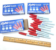 EXPO Vis a Vis Wet Erase Markers RED Fine Tip for Whiteboards **LOT OF 36** picture