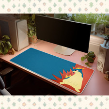 Pokemon Typhlosion Fire Minimalist Desk Mat Mouse Pad Johto Anime Gaming Large picture