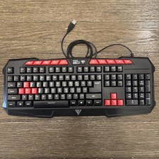 iBuyPower Ares M2 USB Wired Gaming Keyboard Red Keys Tested Working picture
