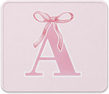 Coquette Trendy Initial a Pink Bow Mouse Pad, 9.5X7.9 Inch picture