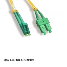 [Lot10] 1 M LC/SC APC OS2 9 /125 Duplex Single-Mode Fiber Optic Cable OFNR picture