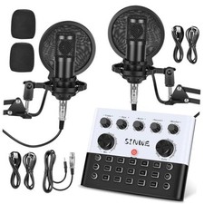 Podcast Equipment Bundle for 2, F993 All-in-one Live Sound Card 2 MIC picture