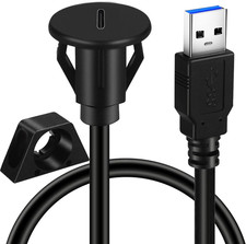 Small USB 3.0 Male to Type C 3.0 Female Car Flush Mount Cable USB C 3.0 Panel Mo picture