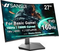 SANSUI 27 Inch Curved 160Hz Gaming Monitor 144Hz FHD 1080P Computer Monitor picture