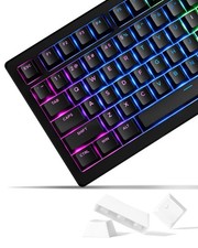 137pc Doubleshot PBT Shine Through Keycap Set OEM Profile Black for Mechanical K picture