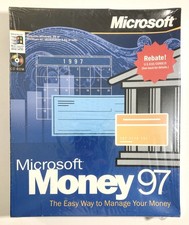 RARE Promo Sample | Microsoft Money 97 PC CD ROM Version 5.0 Retail Box Complete picture