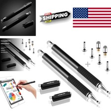 Precision Stylus for Tablets and Smartphones 2 in 1 Black with Replacement Tips picture