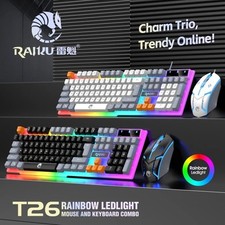 Single keyboard and keyboard mouse RAIKU T26 Three tone Luminous Keyboard Mouse picture