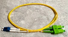 10 QTY 1M/3.28' Single Mode Fiber Optic Patch Cable LC/UPC - SC/APC Duplex #62 picture