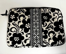Vera Bradley Laptop Computer Case Night & Day Black White Quilted 17” picture