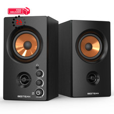 BESTISAN Active Bookshelf Speakers, 50W BT Home 3’’ SR80, Black picture