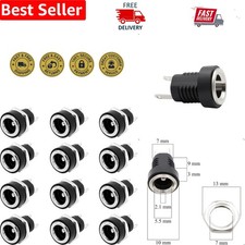 12-Pack of 5.5mm x 2.1mm Female Power Jack Connectors for Easy Installation picture