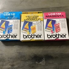 BROTHER LC21 INK CARTRIDGES  LOT OF 3 - (1) Cyan (1) Magenta (1) Yellow picture