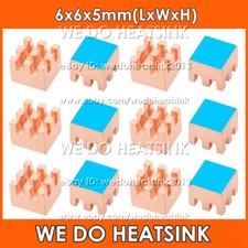 Pure Copper 6x6x5mm Smallest Tiny Square Copper Heatsink Radiator Cooler picture