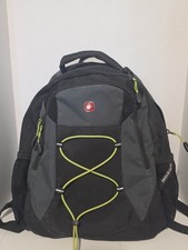 Swiss Gear Bungie Cord Backpack Laptop Carry Bag Black / Lime Green picture