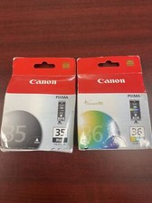 CANON PIXMA 35 Black & 36 Color Ink Cartridges PGI-35 CLI-36 Genuine OEM picture